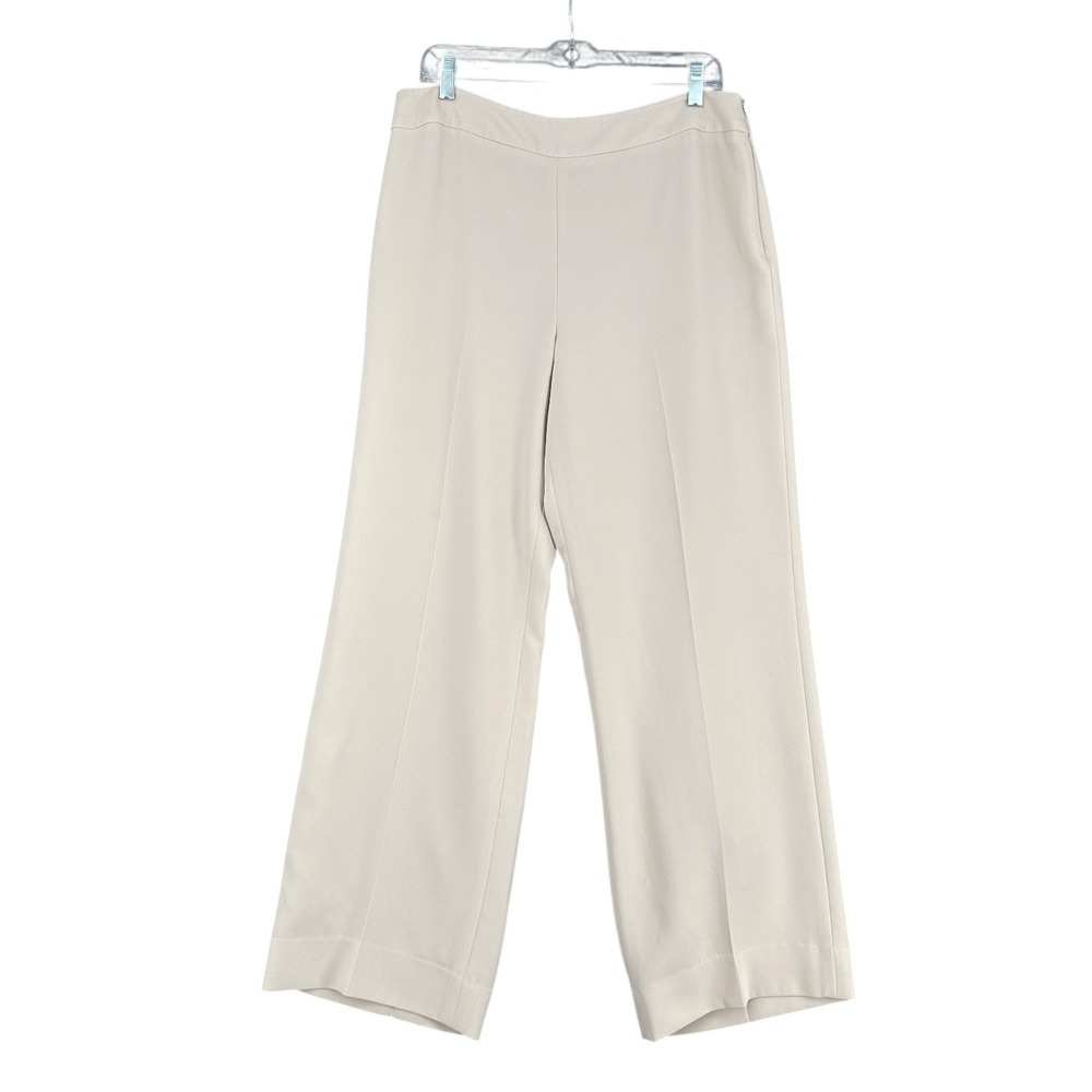 Louben‎ Beige Wide Leg Career Dress Pants Business Casual Trousers